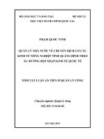 Quản lý nhà nước về chuyển dịch cơ cấu kinh tế nông nghiệp tỉnh quảng bình theo xu hướng hội nhập kinh tế quốc tế tt 