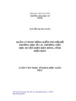 Quản lý hoạt động kiểm tra nội bộ trường học ở các trường tiểu học huyện điện biên đông, tỉnh điện biên 