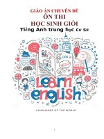 GIÁO ÁN CHUYÊN ĐỀ BỒI DƯỠNG HSG TIẾNG ANH 9 TUẦN 1,2