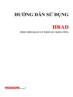 HƯỚNG dẫn sử DỤNG HRAD PHẦN mềm QUẢN lý NHÂN sự CHẤM CÔNG 