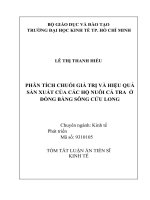 phân tích chuỗi giá trị và hiệu quả sản xuất của các hộ nuôi cá tra ở đồng bằng sông cửu long tt 