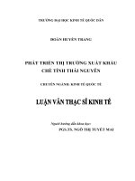 Luận văn thạc sỹ - Phát triển thị trường xuất khẩu chè tỉnh Thái Nguyên