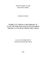 Nghiên cứu trích ly polyphenol từ củ hà thủ ô đỏ (polygonum multiflorum thunb ) và ứng dụng trong thực phẩm 