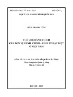 Thể chế hành chính của đơn vị hành chính – kinh tế đặc biệt ở việt nam tt 