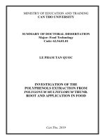 Nghiên cứu trích ly polyphenol từ củ hà thủ ô đỏ (polygonum multiflorum thunb ) và ứng dụng trong thực phẩm tt tiếng anh 