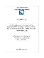 Hoàn thiện hoạt động kinh doanh dịch vụ thẻ tín dụng tại ngân hàng thương mại cổ phần đầu tư và phát triển việt nam, chi nhánh ban mê