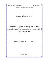 Pháp luật quốc tế về quản lý tài nguyên khoáng sản biển và thực tiễn của việt nam 