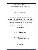 Tác động của đặc điểm quản trị công ty đến việc thực hiện nguyên tắc thận trọng trong kế toán tại các công ty niêm yết trên thị trường chứng khoán Việt Nam