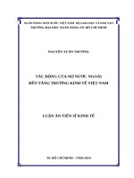 Tác động của nợ nước ngoài đến tăng trưởng kinh tế việt namg 