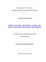 Thông tin bất cân xứng và nhu cầu rau của người tiêu dùng tại tp HCM 