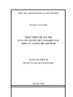Phát triển hệ giá trị của con người việt nam hiện nay theo tư tưởng hồ chí minh