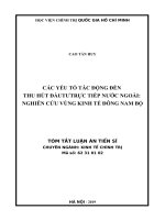 Các yếu tố tác động đến thu hút đầu tư trực tiếp nước ngoài  nghiên cứu vùng kinh tế đông nam bộ tt 