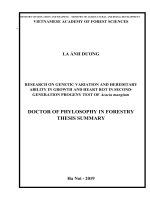 Nghiên cứu đặc điểm biến dị và khả năng di truyền về sinh trưởng và mục ruột của keo tai tượng (acacia mangium willd ) trong các khảo nghiệm hậu thế thế hệ 2 tt tiếng anh 