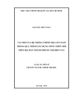 Vai trò của hệ thống chính trị cấp cơ sở trong quá trình xây dựng nông thôn mới trên địa bàn thành phố hà nội hiện nay