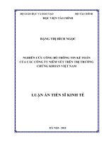 Nghiên cứu công bố thông tin kế toán của các công ty niêm yết trên thị trường chứng khoán việt nam FILE WORD gốc 