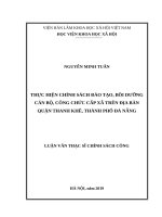 Thực hiện chính sách đào tạo, bồi dưỡng cán bộ, công chức cấp xã trên địa bàn quận thanh khê, thành phố đà nẵng 