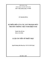 Sự biến đổi của các giá trị đạo đức truyền thống việt nam hiện nay 
