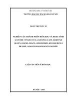 Nghiên cứu thành phần hóa học và hoạt tính gây độc tế bào của loài pilea aff  martinii (h lev ) hand  mazz, boehmeria holosericea blume, anacolosa poilanei gagnep FILE WORD 