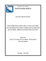 Hoàn thiện hoạt động cho vay hộ cận nghèo tại chi nhánh ngân hàng chính sách xã hội tỉnh quảng bình – phòng giao dịch thị xã ba đồn