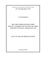 Thực hiện chính sách phát triển kinh tế   xã hội đối với vùng DTTS huyện nam giang, tỉnh quảng nam 