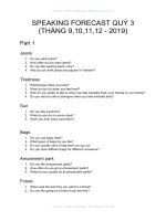 SPEAKING FORECAST QUÝ 3