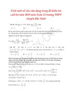 Đề kiểm tra cuối hè năm 2019 môn toán 12 trường THPT chuyên bắc ninh đã chuyển đổi 