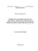 Nghiên cứu đặc điểm lâm sàng và một số yếu tố liên quan đến hành vi phạm tội ở đối tượng rối loạn cảm xúc 