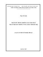 Thẩm mỹ trong không gian nội thất nhà ở truyền thống vùng châu thổ bắc bộ 