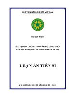Đào tạo bồi dưỡng cho cán bộ công chức của bộ lao động   thương binh và xã hội 