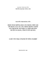 Phân tích những rào cản trong tiếp cận tín dụng của các tác nhân trong chuỗi giá trị rượu ngô men lá trên địa bàn huyện na hang, tỉnh tuyên quang 