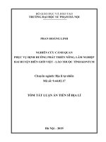Nghiên cứu cảnh quan phục vụ định hướng phát triển nông, lâm nghiệp hai huyện biên giới việt   lào thuộc tỉnh kon tum tt 