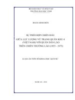 Sự phối hợp chiến đấu giữa lực lượng vũ trang quân khu 4 (việt nam) với quân dân lào trên chiến trường lào (1955 – 1975) 