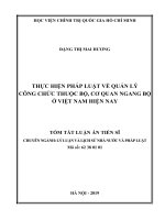 Thực hiện pháp luật về quản lý công chức thuộc các bộ, cơ quan ngang bộ ở việt nam hiện nay tt 