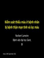 KIỂM SOÁT THIẾU MÁU Ở BỆNH NHÂN BỊ BỆNH THẬN MẠN TÍNH VÀ LỌC MÁU