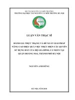 Đánh giá thực trạng và đề xuất giải pháp nâng cao hiệu quả việc thực hiện các quyền sử dụng đất của hộ gia đình, cá nhân tại quận hoàng mai, thành phố hà nội 