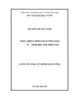 Thực hiện chính sách tôn giáo ở tỉnh phú yên hiện nay 