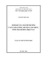 Sinh kế của người mường ở xã cẩm lương, huyện cẩm thủy, tỉnh thanh hóa hiện nay 
