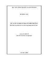 Dư luận xã hội về bảo vệ môi trường ( qua khảo sát tại địa bàn có các khu công nghiệp tỉnh hà tĩnh)