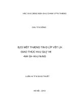 Bảo mật thông tin ở lớp vật lý  giao thức hiệu quả và đánh giá hiệu năng 