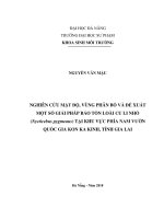 Nghiên cứu mật độ, vùng phân bố và đề xuất một số giải pháp bảo tồn loài Cu li nhỏ (Nycticebus pygmaeus) tại khu vực phía Nam Vườn Quốc Gia Kon Ka Kinh, tỉnh Gia Lai