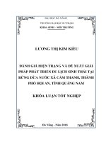 Đánh giá hiện trạng và đề xuất giải pháp phát triển du lịch sinh thái tại rừng dừa nước xã Cẩm Thanh, thành phố Hội An, tỉnh Quảng Nam