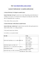 Danh từ đếm được và không đếm được trong tiếng anh