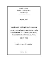 Nghiên cứu chiết tách và xác định thành phần hóa học trong cao chiết chloroform từ lá bằng lăng nước (lagerstroemia speciosa (l )pers ) ở kon tum
