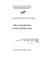 BÀI tập lớn môn tổ CHỨC máy TÍNH kiến trúc tập lệnh intel và một số câu lệnh cơ bản 