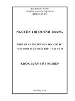 Thiết kế và tổ chức dạy học chủ đề  các định luật chất khí  – vật lý 10 