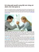 Kỹ năng giải quyết xung đột nơi công sở dành cho nhà quản lý 