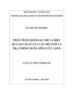 Phân tích chuỗi giá trị và hiệu quả sản xuất của các hộ nuôi cá tra ở đồng bằng sông cửu long 