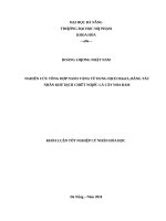 Nghiên cứu chiết tách nano vàng từ dung dịch HAuCl4 bằng tác nhân khử dịch chiết nước lá cây nha đam  