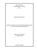 Nghiên cứu chiết tách và xác định thành phần hoá học của củ nưa tạin địa bàn tỉnh quảng nam 