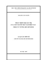 Phát triển hệ giá trị của con người việt nam hiện nay theo tư tưởng hồ chí minh 
